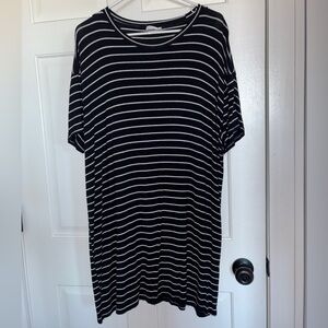 Full Tilt Black and White Striped Midi Dress